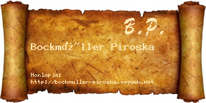 Bockmüller Piroska névjegykártya